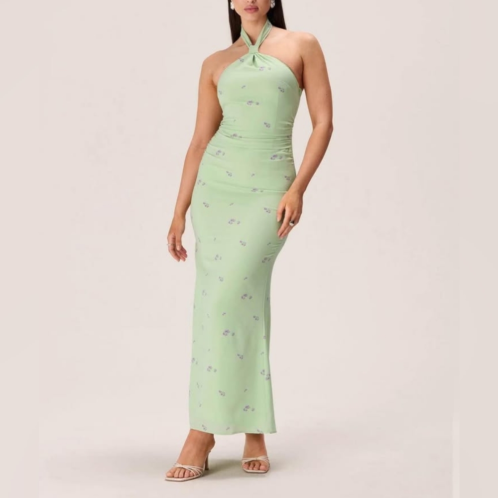 ADOORE Arezzo Mint Green Halter Neck Dress